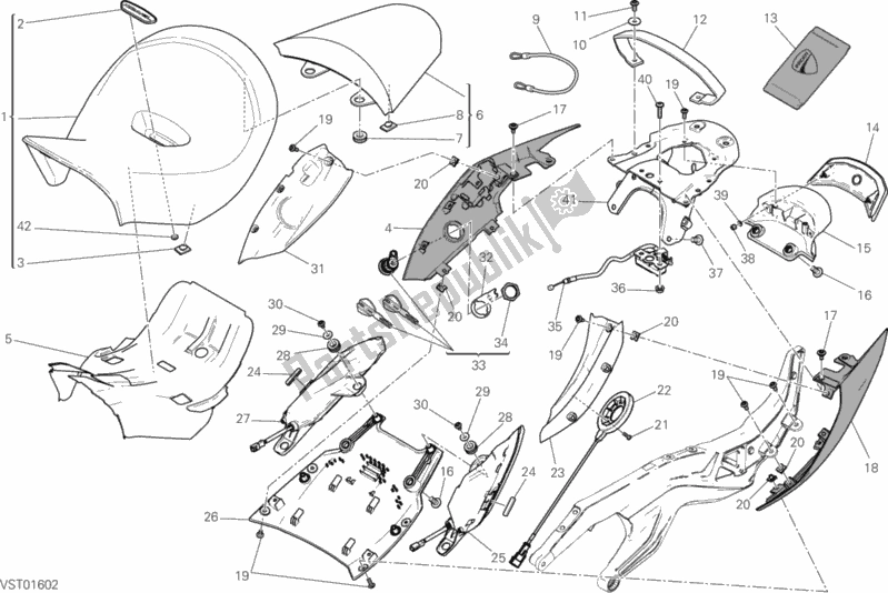Alle onderdelen voor de Stoel van de Ducati Diavel Xdiavel Sport Pack Brasil 1260 2018